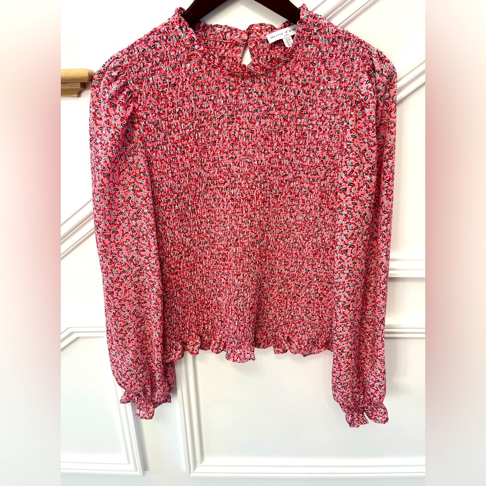 Anthropologie Maison d'Amelie  woman's smocked top.Size Smalll